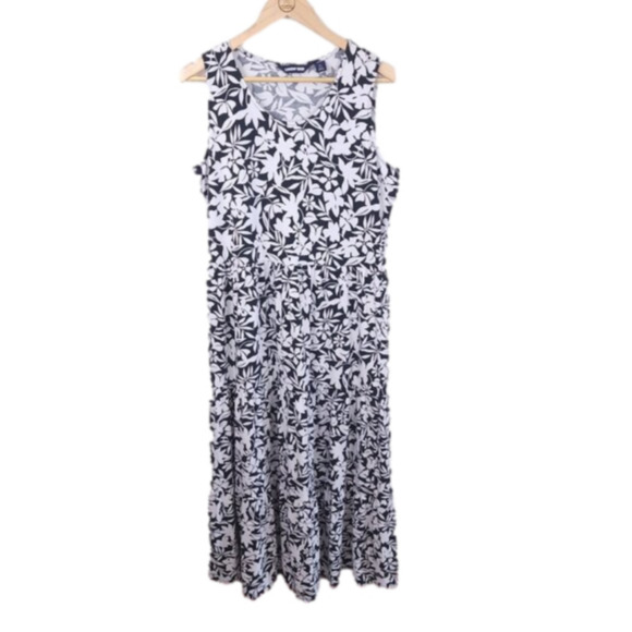 Land's End Tropical Floral Tiered Maxi Dress size L 14/16 - Picture 1 of 5